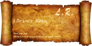 Lőrincz Réka névjegykártya