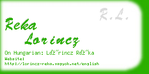 reka lorincz business card